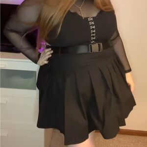 Black Mini Skirt With Belt